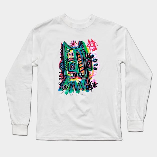 face Long Sleeve T-Shirt by Angel Rivas